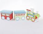 "Precious Cargo" Four Piece Embroidered Layette Set with Keepsake Train Giftbox baby favors